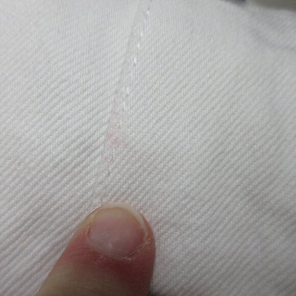 Habitual Oversize Crop Denim Jacket Women L White Short Sleeve Button Up 558 - Picture 8 of 13